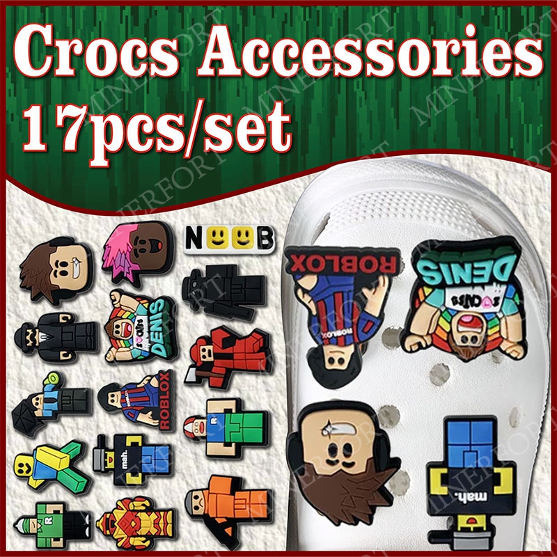 Party Games Graduation Ideas - Robloxed Crocs Charms Cute Game Cartoon
