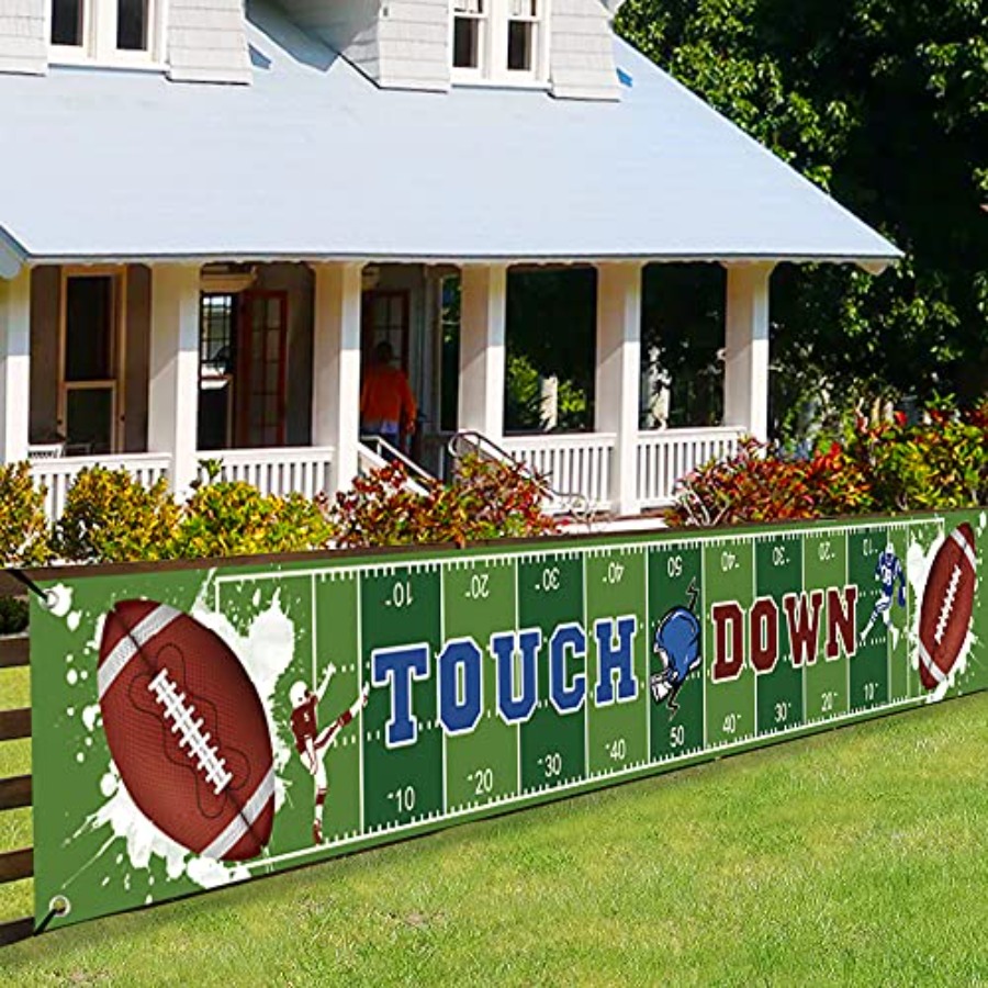 Party Games No Supplies - Large Football Themed Birthday Party Banner,