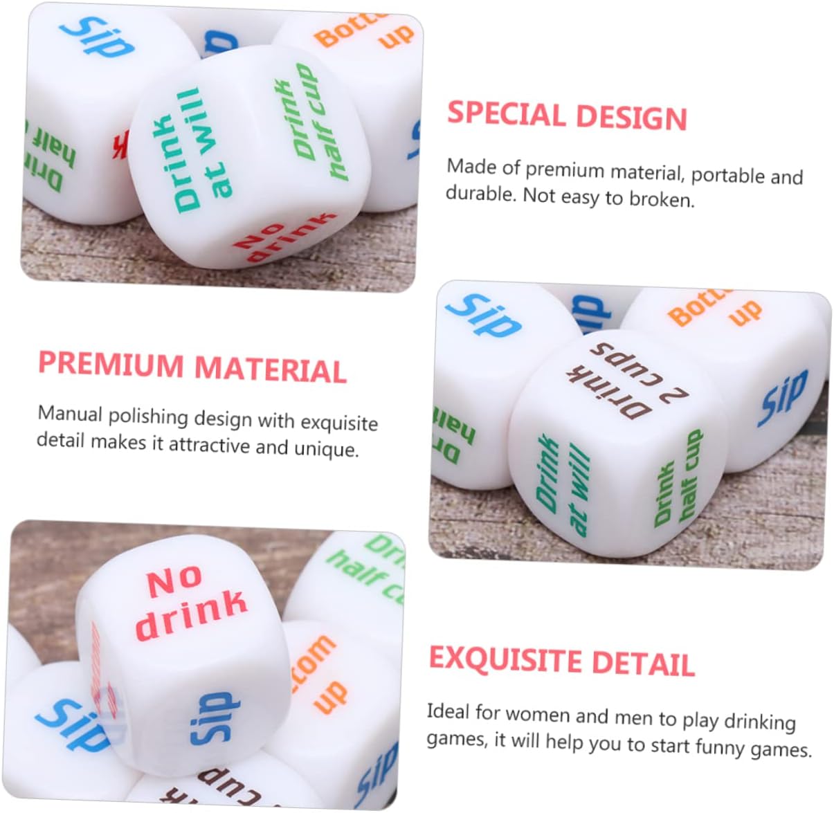 12Pcs Drinking Dice Rolling De - Party Games Bachelorette のレビューと価格