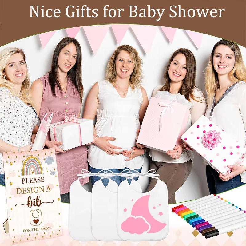 6-30Sets Baby Shower Games Bib - Party Games No Supplies のレビューと価格