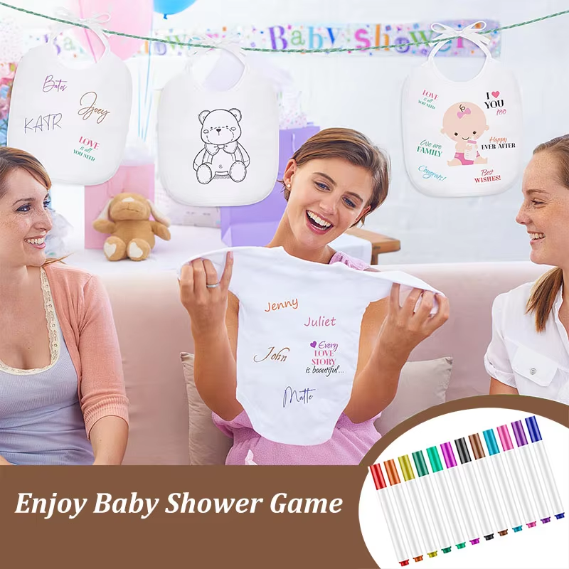 6-30Sets Baby Shower Games Bib - Party Games No Supplies のレビューと価格