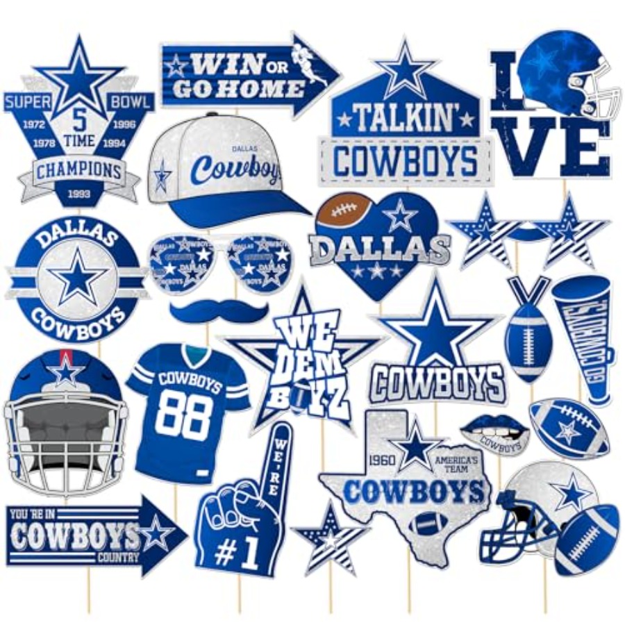 Cowboy Football Photo Booth Pr - Party Games No Supplies のレビューと価格