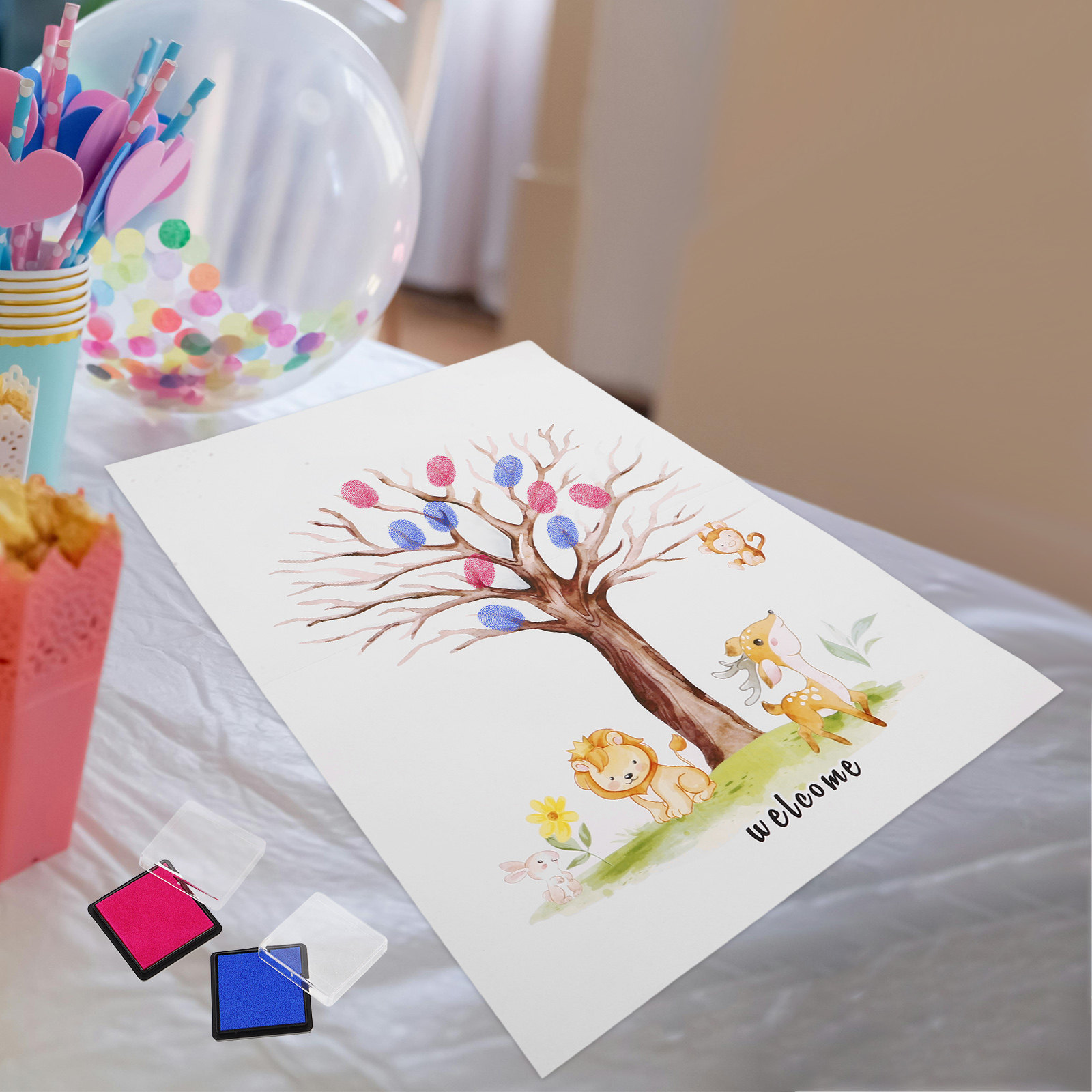 1Set Fingerprint Tree Guest Bo - Book Party Games のレビューと価格