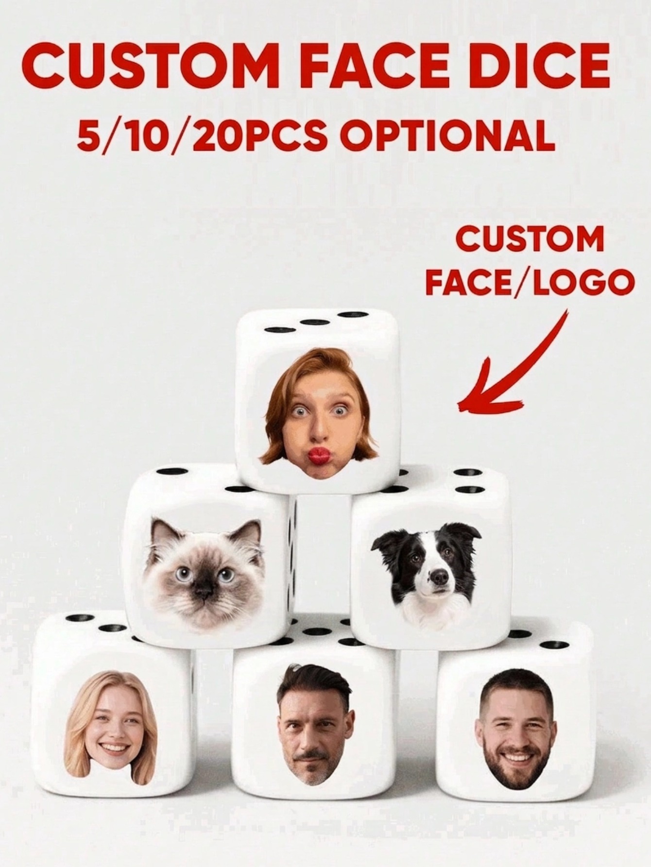 Custom Face Dice Personalized  - Party Games Graduation のレビューと価格