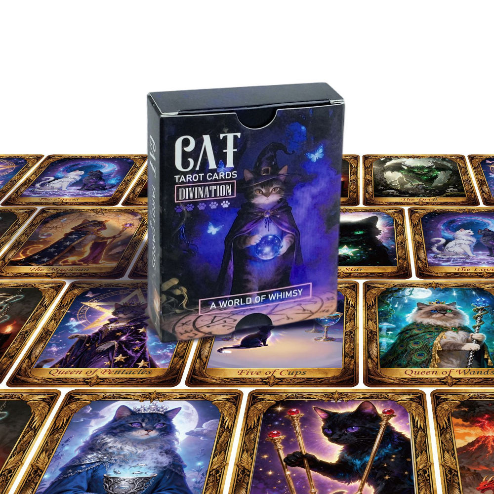 50PCS/Set Cute Cat Tarot Cards - Party Family Games のレビューと価格