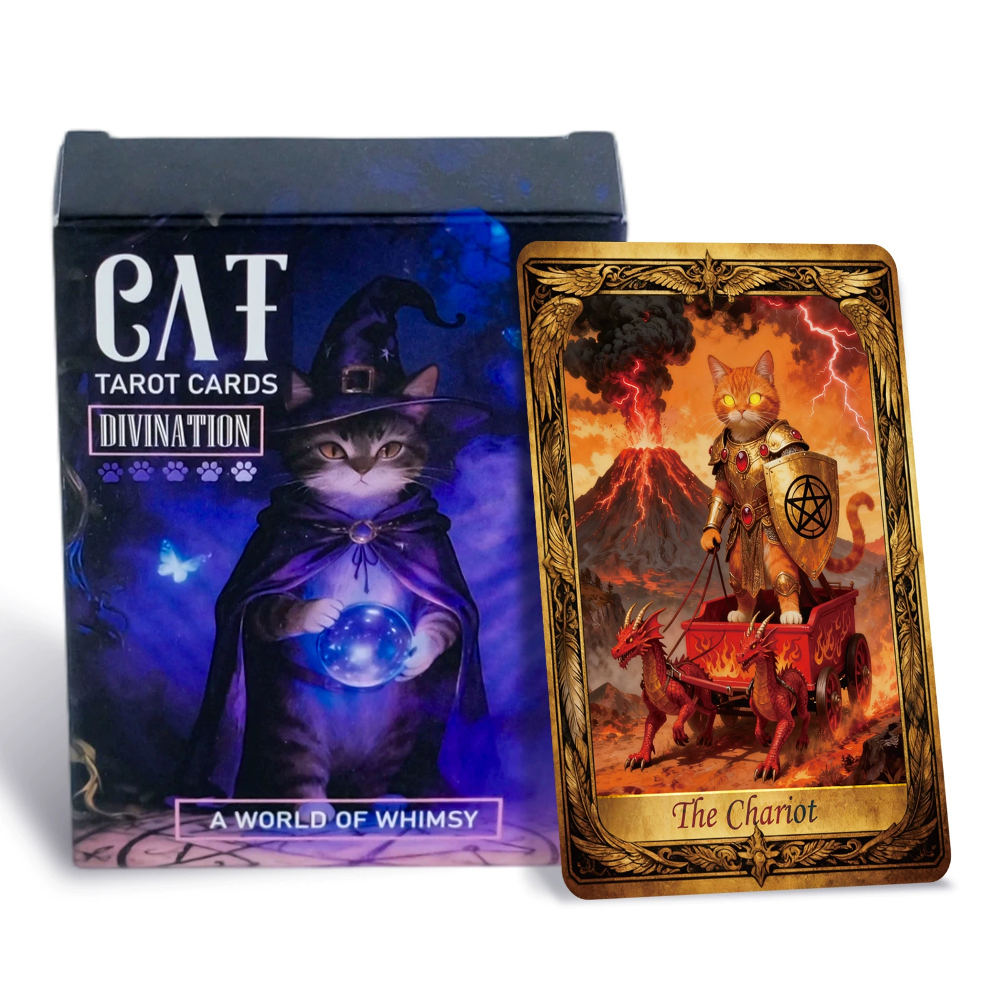 50PCS/Set Cute Cat Tarot Cards - Party Family Games のレビューと価格