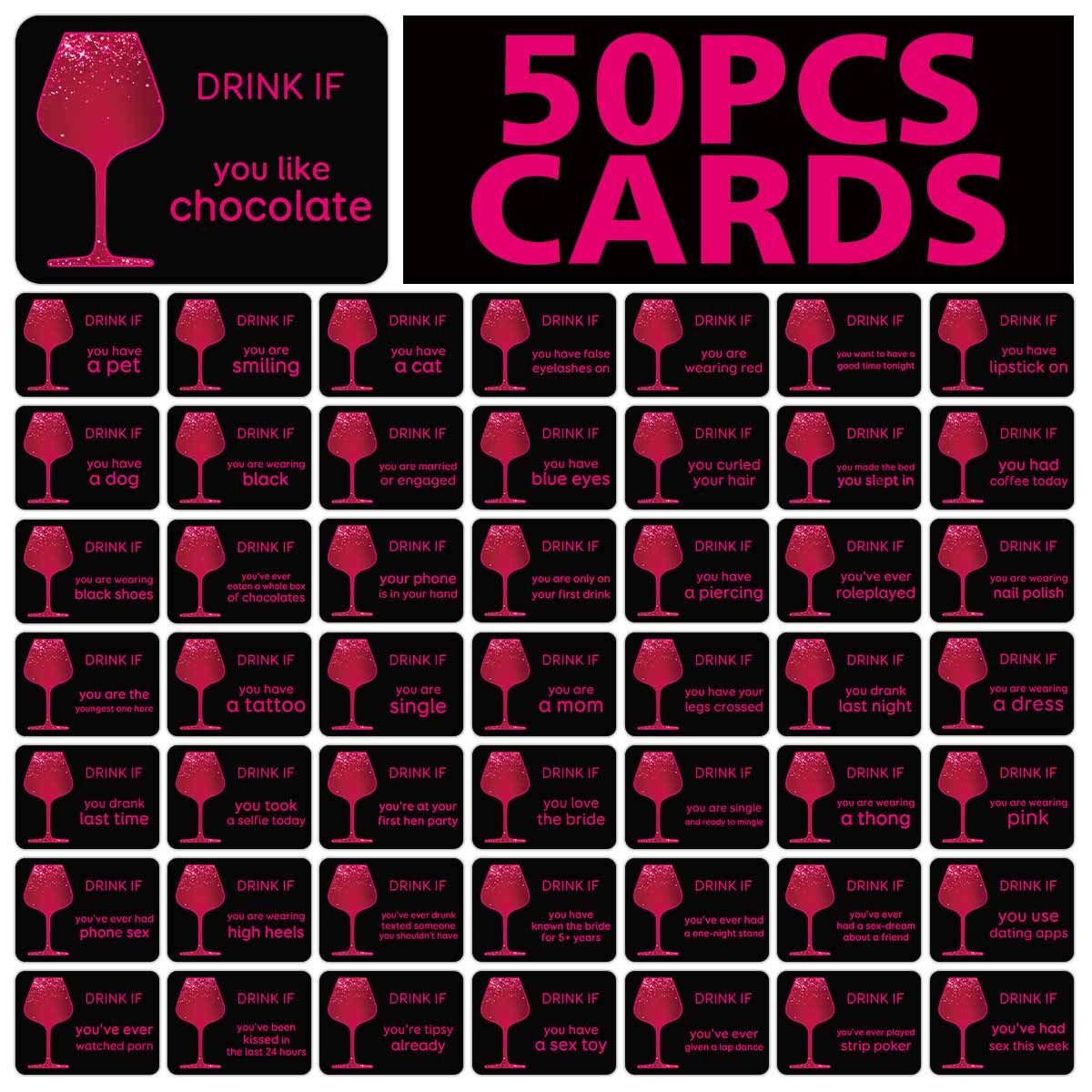 50pcs Bachelorette Party Drink - Party Games Bachelorette のレビューと価格
