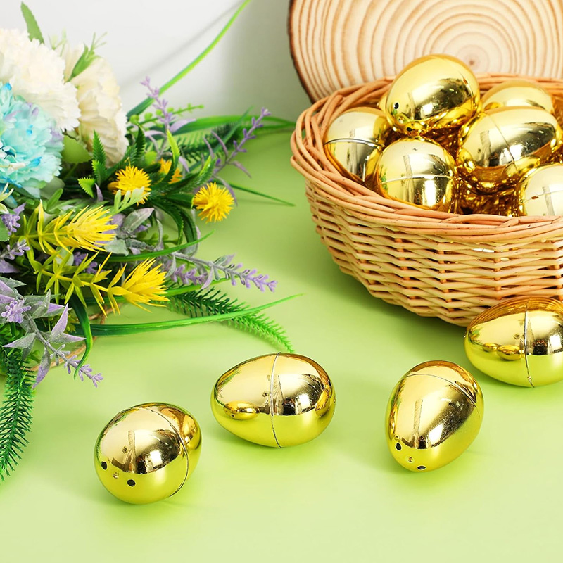 6-24Pcs Golden Easter Eggs Pla - Party Games No Supplies のレビューと価格