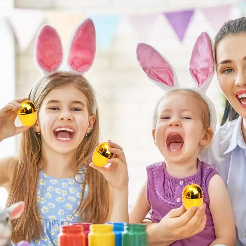 6-24Pcs Golden Easter Eggs Pla - Party Games No Supplies のレビューと価格
